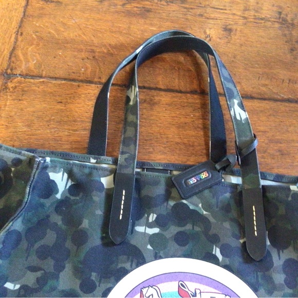 Coach Black and Green Tote Bag with Colorful Logo - Picture 3 of 7